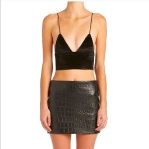 Areyouami elodie velvet crop top